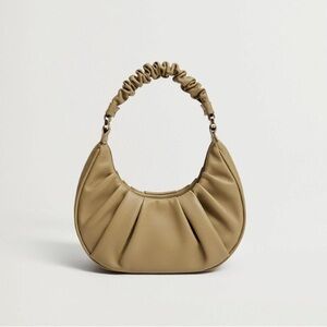 Mango Ruched Small Mini Handbag Army Green